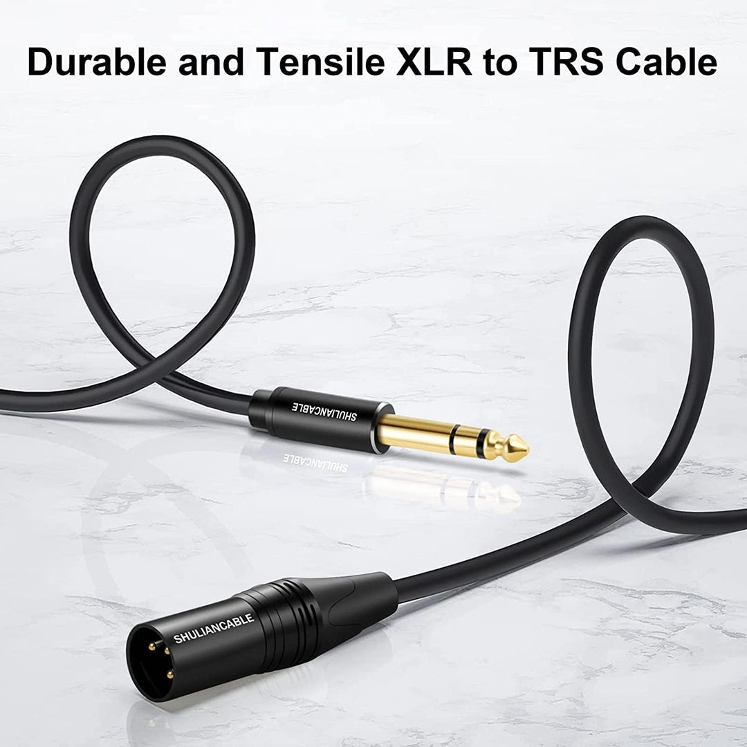 SHULIANCABLE XLR auf Klinke 6,35 mm, 3-pol XLR Kabel Verbindungskabel Patchkabel Stecker auf Stecker