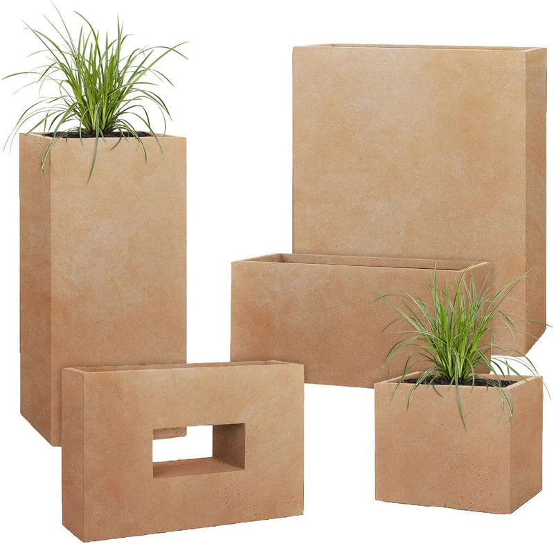 Pflanzwerk® Pflanzkübel Vista Terrakotta 92x45x27cm *Frostbeständiger Blumenkübel* *UV-Schutz* *Qual