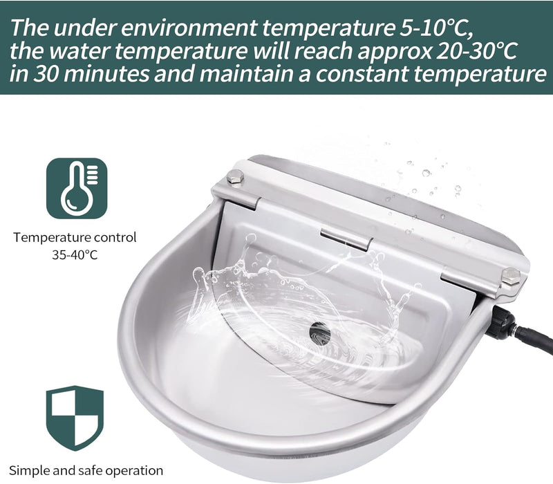 Pferdetränke Beheizbar Tränkebecken Pferd Beheizter Frostsicher Pferdetränke,mit Verstellbaren Schwi