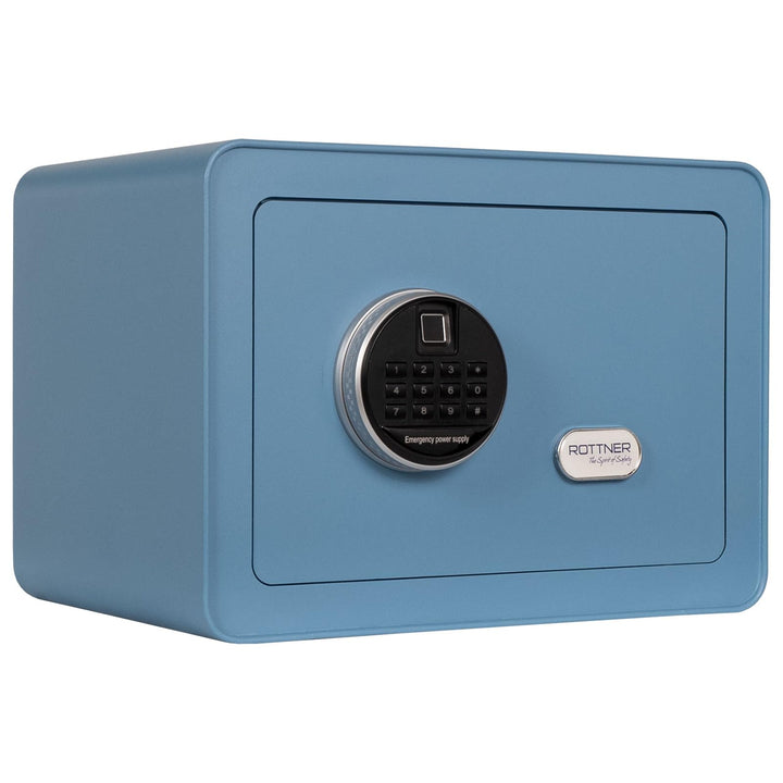 Rottner Möbeltresor Vintage-Blue Stahl Elektronikschloss Fingerprint mechanische Notöffnung Innenbel