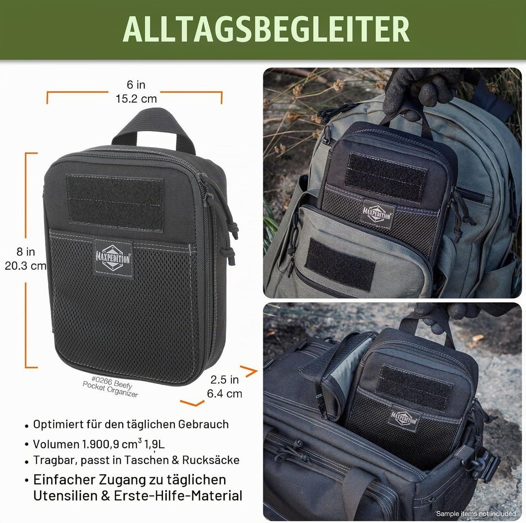 Maxpedition Beefy Pocket Organizer Tasche Einheitsgrösse Schwarz, Einheitsgrösse Schwarz