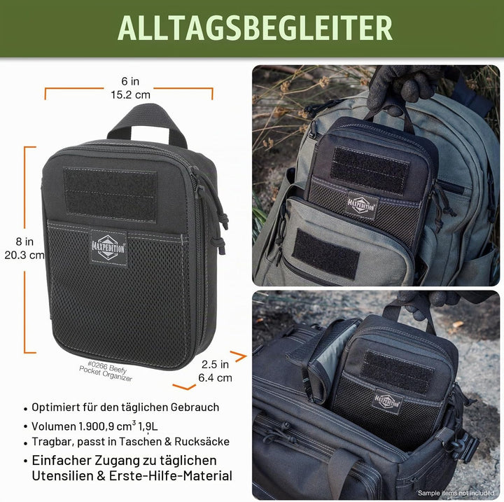 Maxpedition Beefy Pocket Organizer Tasche Einheitsgrösse Schwarz, Einheitsgrösse Schwarz