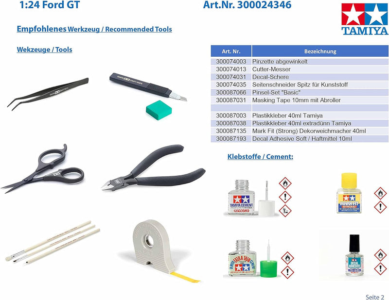 TAMIYA 24346 - 1:24 Ford GT, Modellbau, Plastik Bausatz, Hobby, Basteln, Kleben, Modellbausatz, Mode