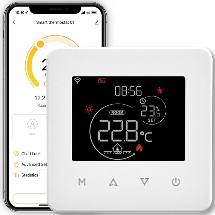 MOES Smart Thermostat Fussbodenheizung Elektrisch, Raumthermostat Fussbodenheizung WLAN Programmierb