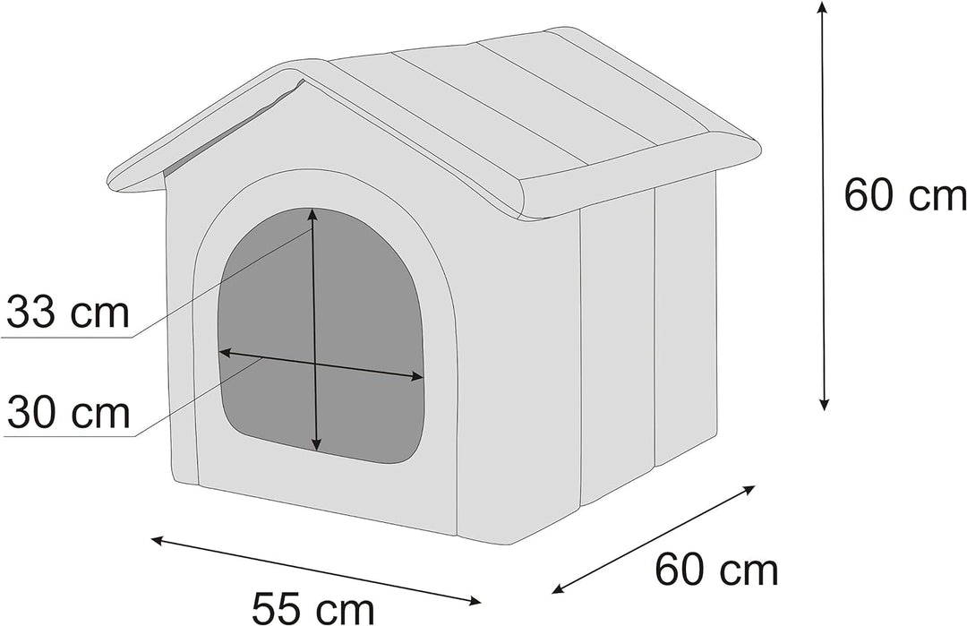 PillowPrim Hundehütte Hundehöhle Hundebett Hundehaus Katzenhöhle Tierbett XL - 60x55 cm Cappuccino m