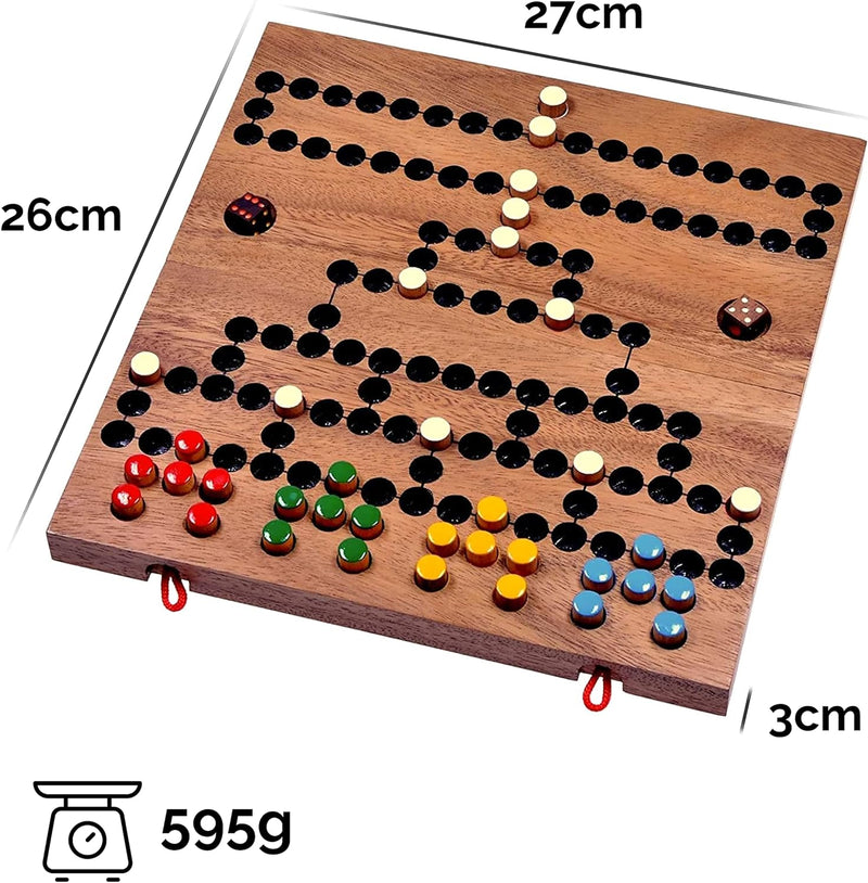 Blockade - Würfelspiel - Strategiespiel - Gesellschaftsspiel - Brettspiel aus Holz mit faltbarem Spi