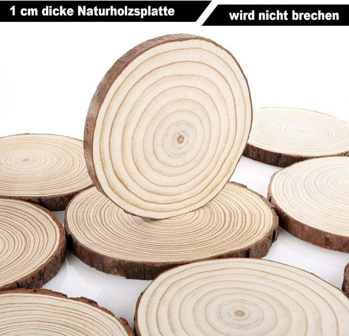 30 Stücke Holzscheiben 10cm Baumscheiben 10cm Durchmesser Rund Holzscheiben zum Basteln 1cm Dicke Ho