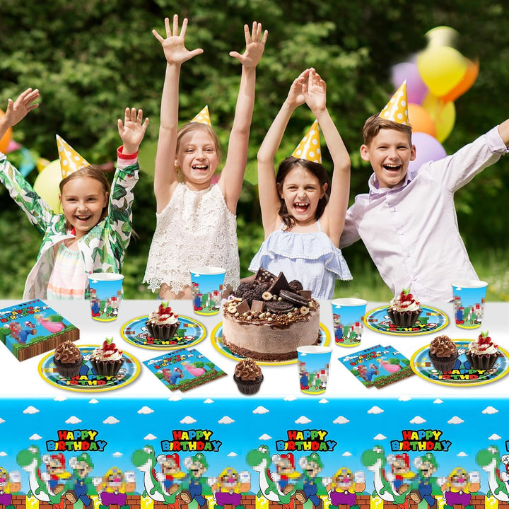 Geburtstag Partygeschirr Pappteller Kindergeburtstag- Partygeschirr Birthday Super Bros Geburtstagsd