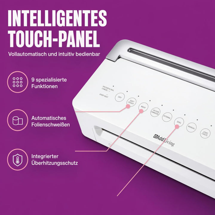 Vakuumierer | Vakuumiergerät für Lebensmittel | Inkl. 5 Vakuumbeutel (20 x 30 cm) | Vacuum Sealer Ma
