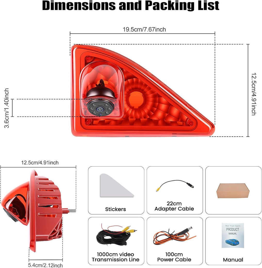 CAMECHO 720P HD Rückfahrkamera für Nissan NV400 2010-2016/ Opel Movano 2010-2016/ Renault Master 201
