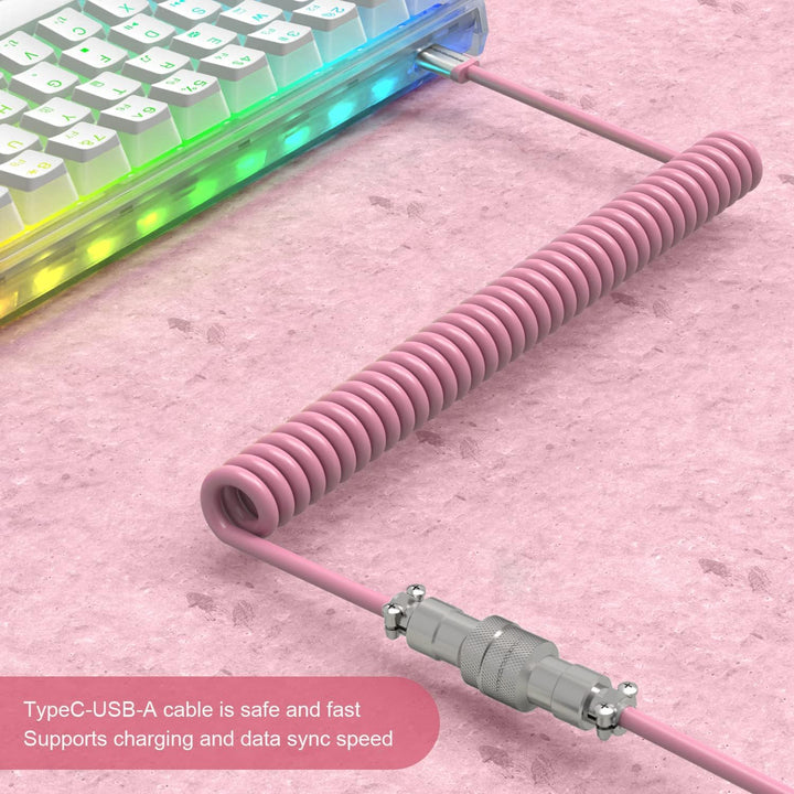 XINMENG X MAMBASNAKE C01 Spiral-Tastaturkabel, Typ-C auf USB-A HyperSpeed-Leitung mit 8KHz-Rücklaufr