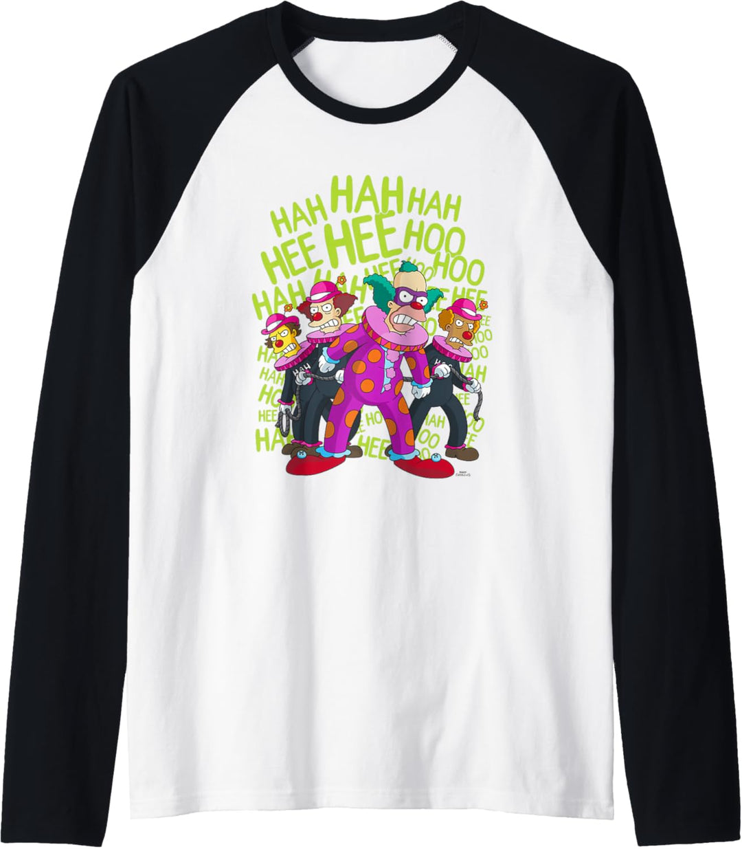 The Simpsons Krusty the Clown ClownFace Raglan