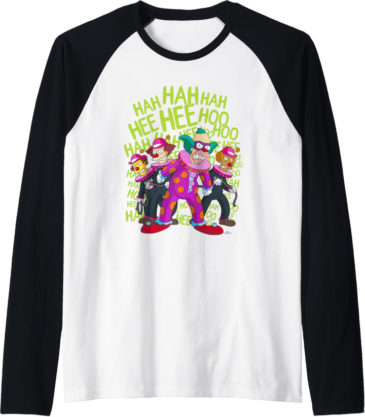 The Simpsons Krusty the Clown ClownFace Raglan