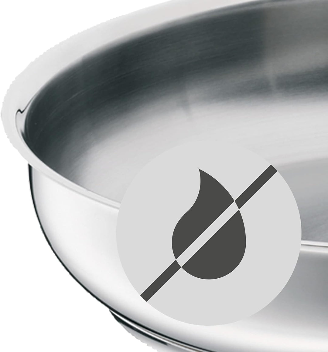 WMF Profi Servier-/ Bratpfanne 28 cm Induktion, Edelstahlpfanne unbeschichtet, Cromargan Edelstahl p