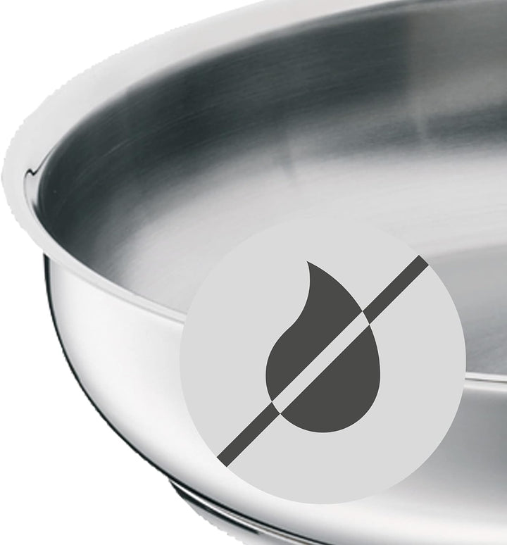 WMF Profi Servier-/ Bratpfanne 28 cm Induktion, Edelstahlpfanne unbeschichtet, Cromargan Edelstahl p