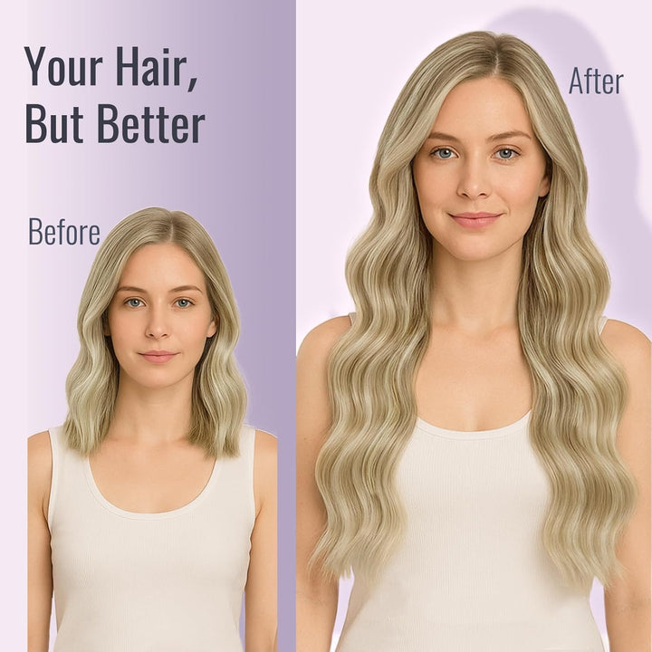 Fshine Tape in Extensions Echthaar 20 Stücke Echthaar Extensions Tape Goldblond mit Mittelblond für