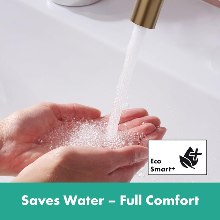 hansgrohe Tecturis S Fine - Waschtischarmatur mit Push-Open Ablauf, energiesparend (CoolStart), Wass