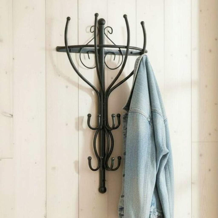 DanDiBo Wandgaderobe Halbrund Wand Metall Schwarz Vienno 66cm Gaderobe Kleiderhaken Gaderobenhaken H