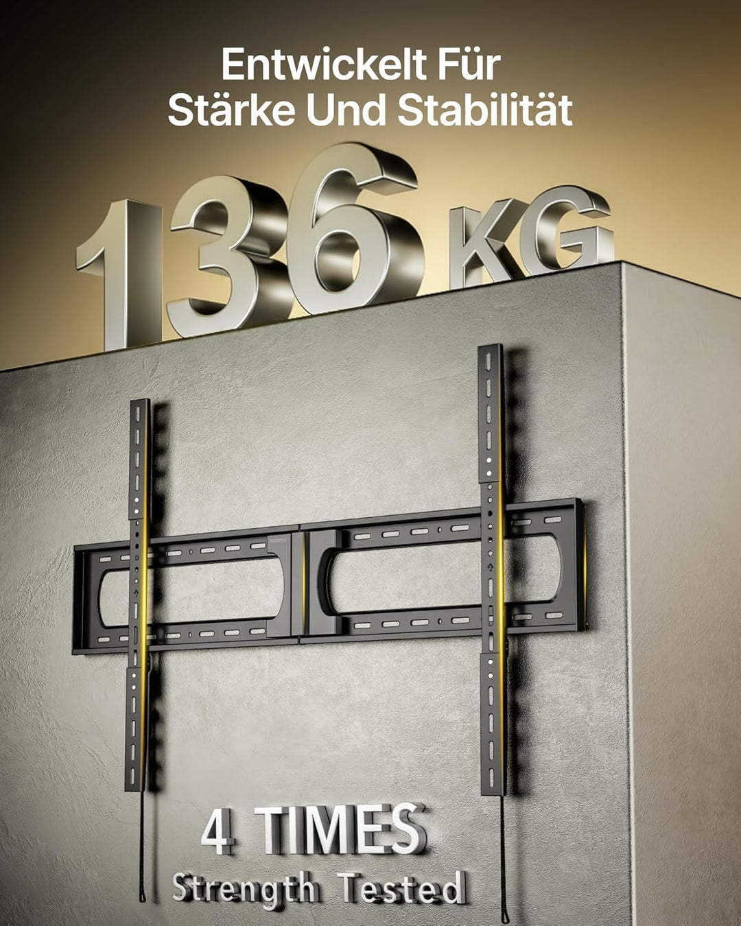 monTEK Heavy Duty Feste TV Wandhalterung, Wandhalterung Fernseher für 37–140 Zoll TVs bis 136 kg, 32