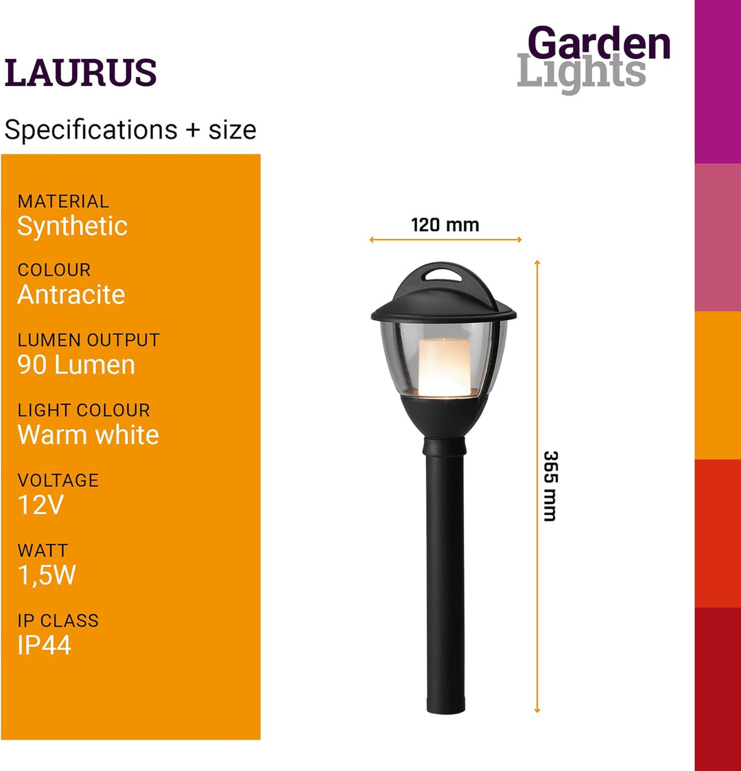 Garden Lights® Laurus - 12v Outdoor Beleuchtung - Kunststoff - Erweiterungsset ohne Transformator