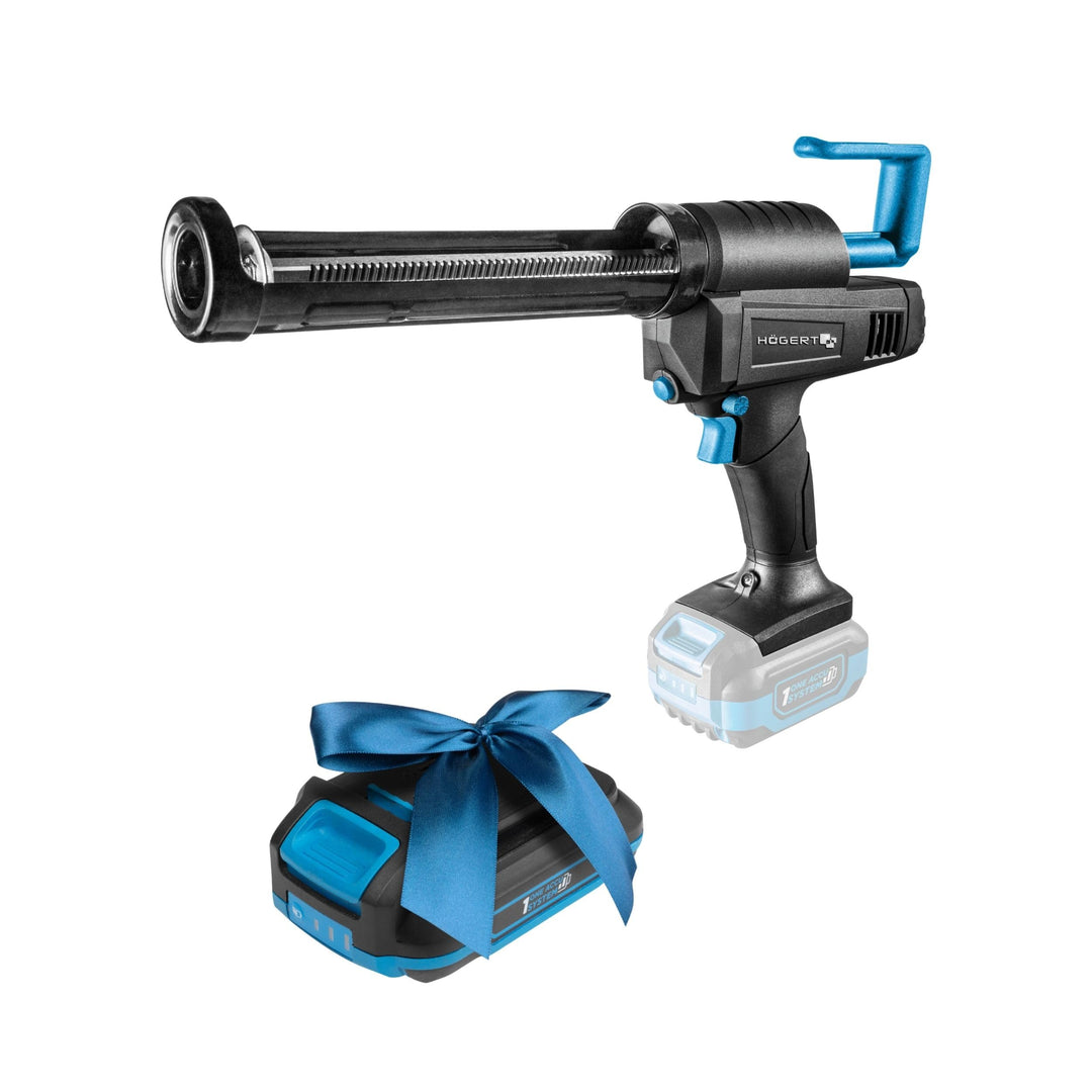 HÖGERT TECHNIK Akku-Kartuschenpresse 18V, 2500 N Auspresskraft, Tropfstopp-System, 300 ml Kapazität,