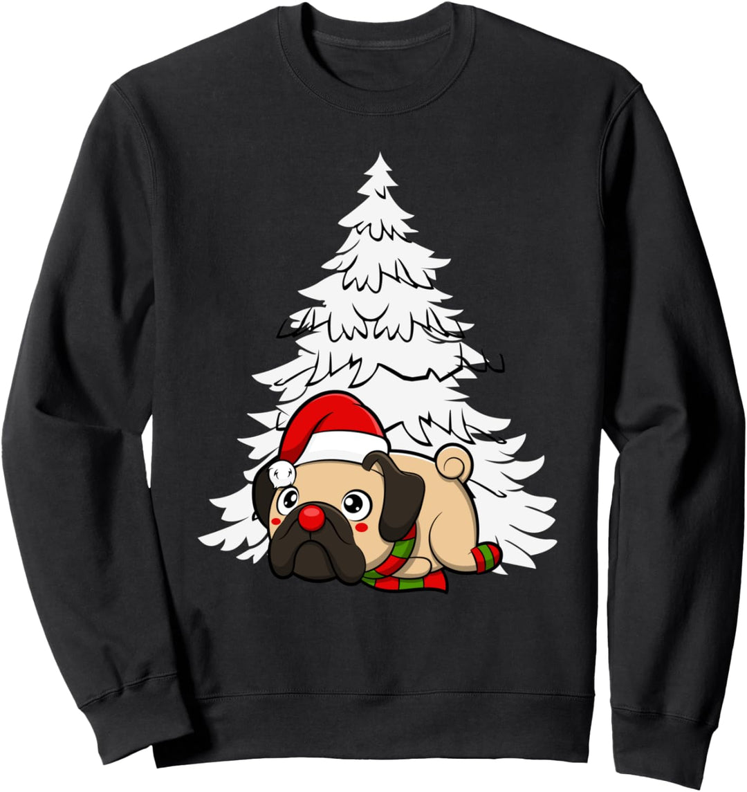 lustiger Hund, Mops, Weihnachten weihnachtsbaum bekleidung Sweatshirt