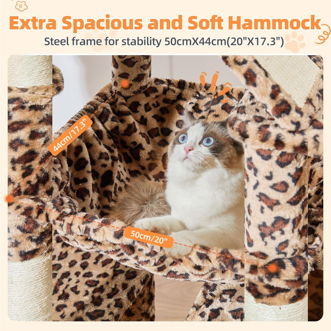 Taoqimiao 180CM Kratzbaum Gross, Katzenbaum Katzen Kratzbaum Grosse Katzen Stabil mit 2 Katzenhaus,