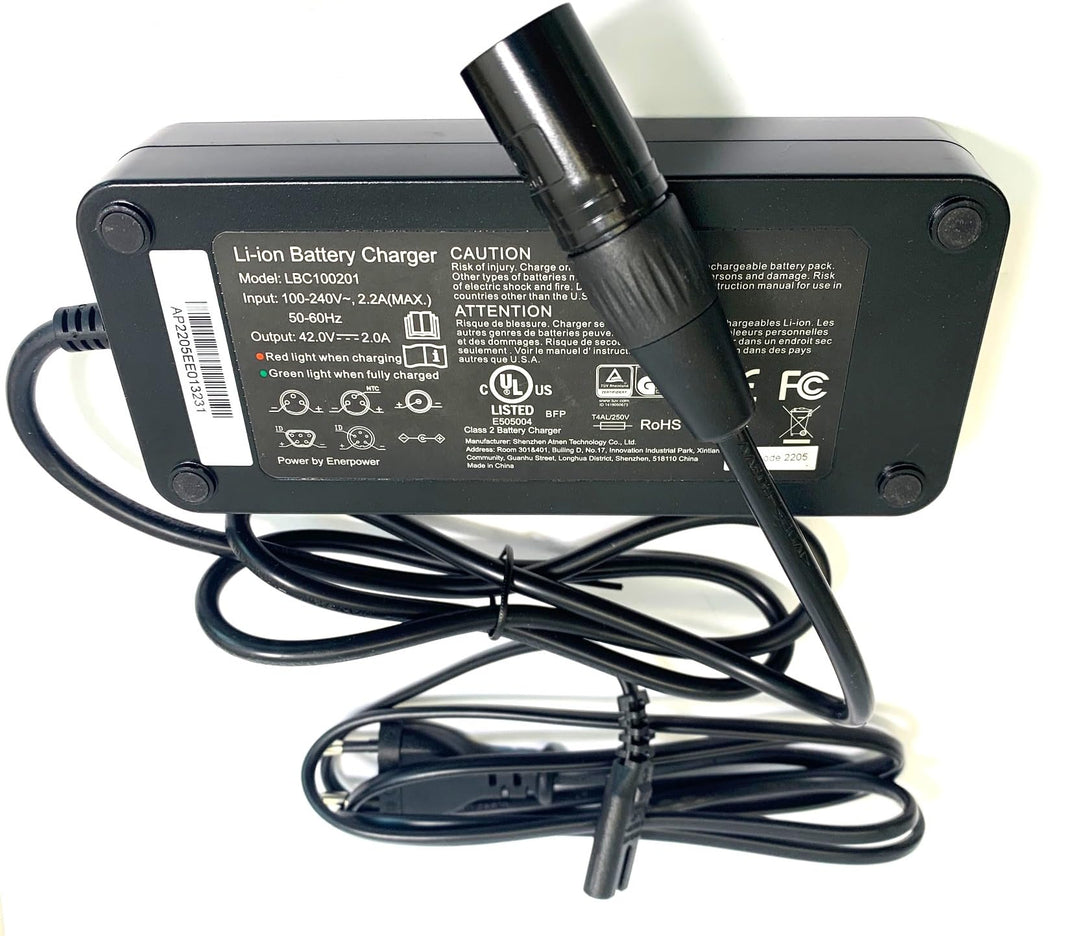 Enerpower Li-Ion Ladegerät 42V für Raleigh Leeds Dover Stoker Impulse System mit Akku 36V-37V XLR-4