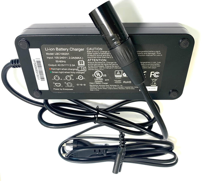 Enerpower Li-Ion Ladegerät 42V für Raleigh Leeds Dover Stoker Impulse System mit Akku 36V-37V XLR-4
