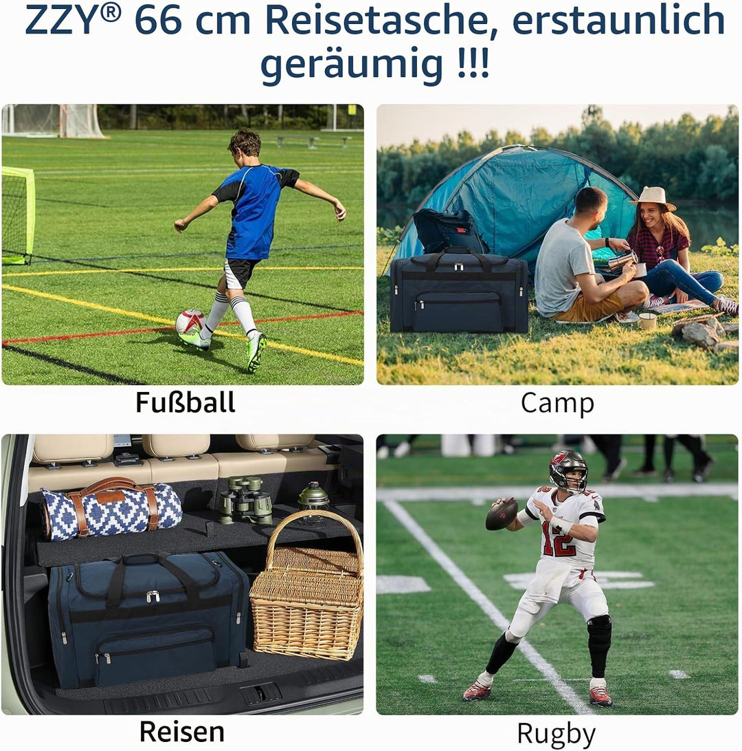 55L Sporttasche Reisetasche Fitness Tasche mit Schultergurt Wochenendtasche für Damen und Herren (Bl
