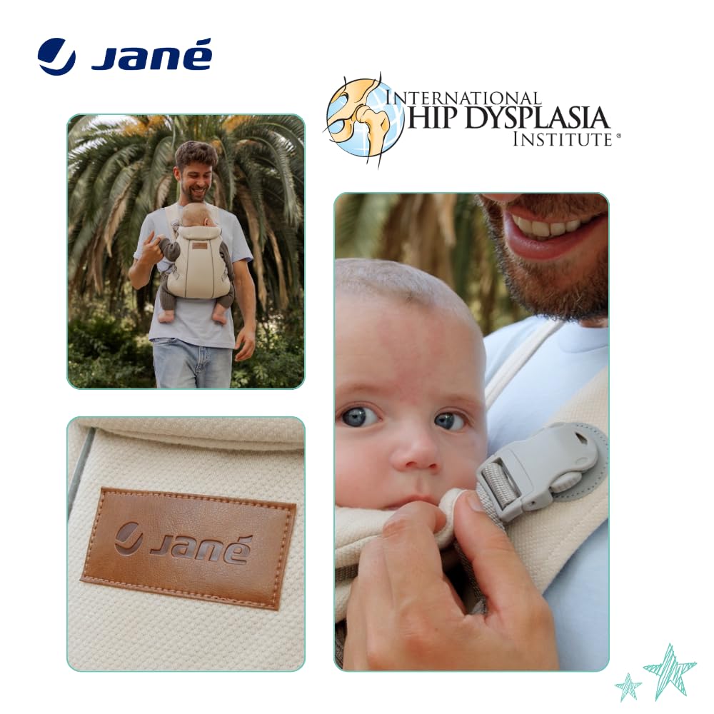 Jané Dual, ergonomische Babytrage, von Geburt bis 15 kg, 3 Positionen, atmungsaktiv und gepolstert,