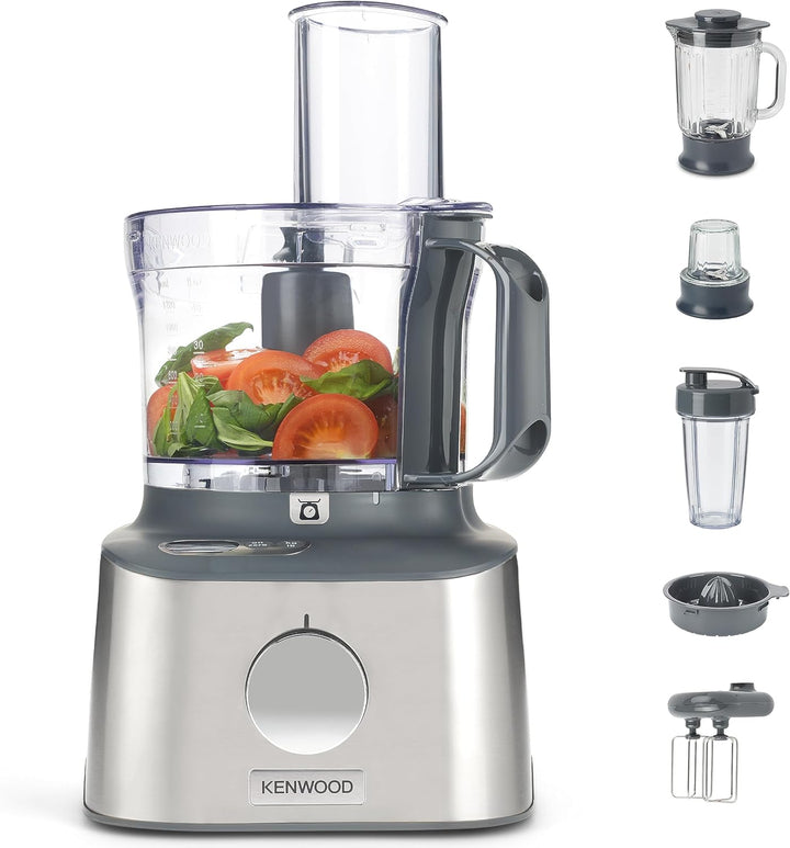 Kenwood Multipro Compact+ FDM316SS Kompakt Küchenmaschine inkl. Edelstahl Messer 3 Arbeitsscheiben u