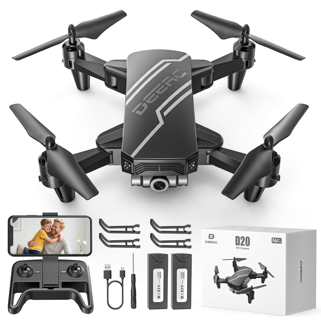 DEERC D20 Mini Drohne für Kinder mit 1080P Kamera, faltbarer RC Quadcopter mit FPV Live-Übertragung,
