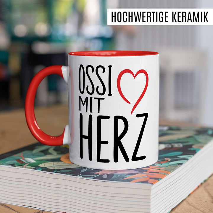 Ostdeutschland Tasse mit Spruch – Geschenk Ossi mit Herz – Kaffeetasse 330ml aus Keramik – DDR Osten