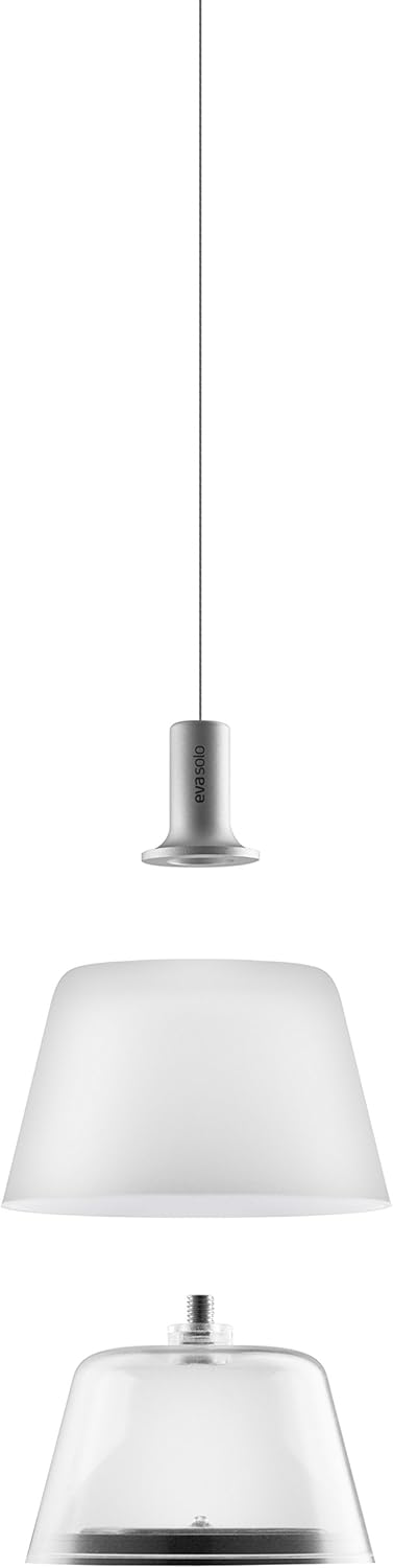 SunLight LED Solarpendelleuchte, weiss silber Ø 13.2cm mit 3.7V 500mAh Lithium-Akku