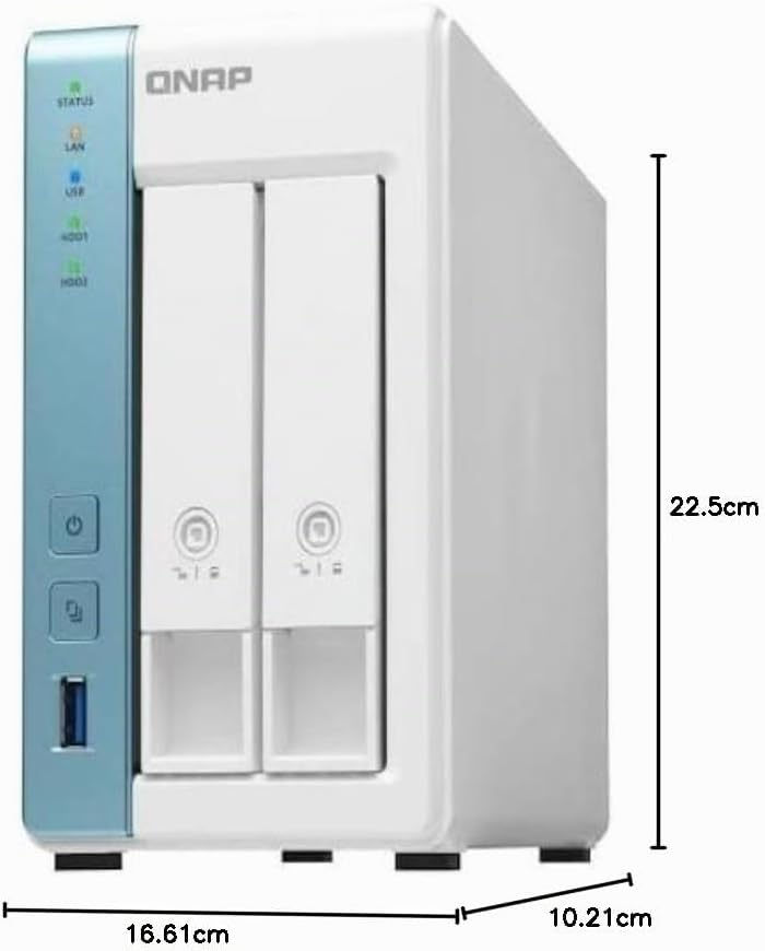 QNAP TS-231K 2 Bay Desktop NAS Enclosure - 1GB RAM, Annapurna Labs 4-core, 1.7GHz Processor - for re
