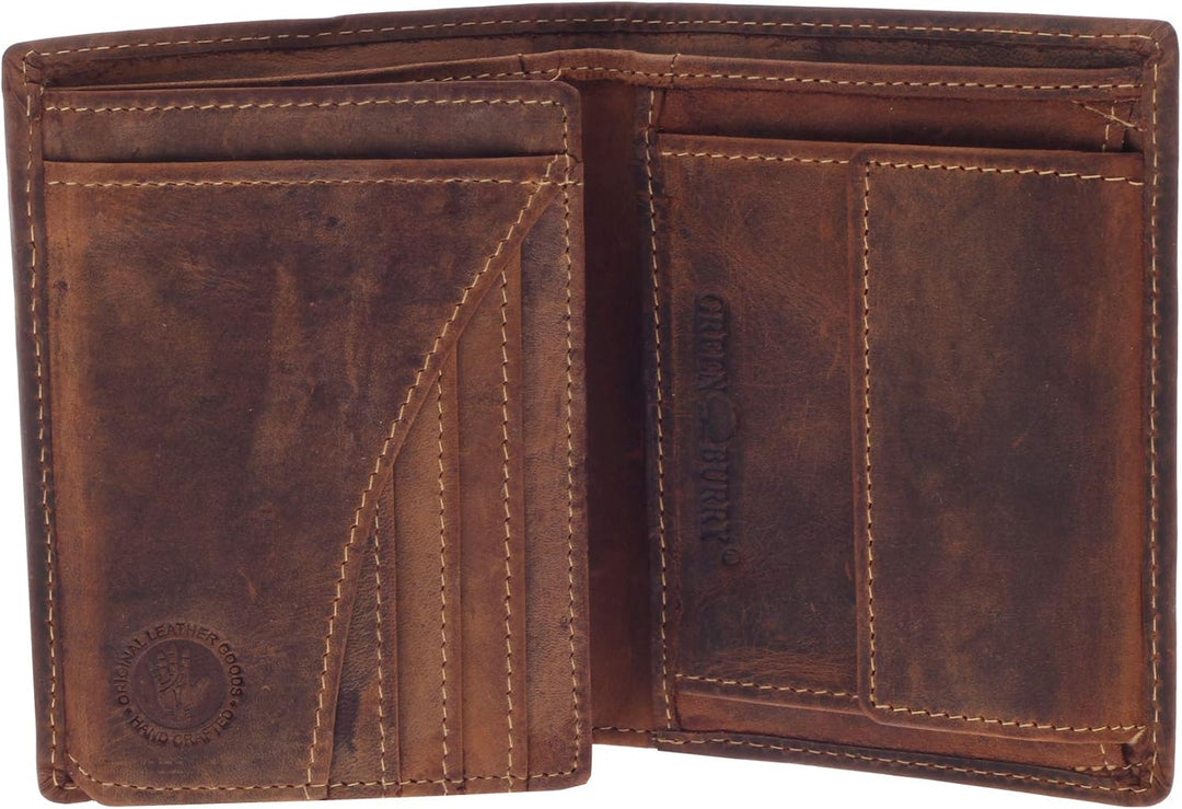 Greenburry Vintage Geldbeutel Geldbörse Braun 9,5x12,5x2,5cm