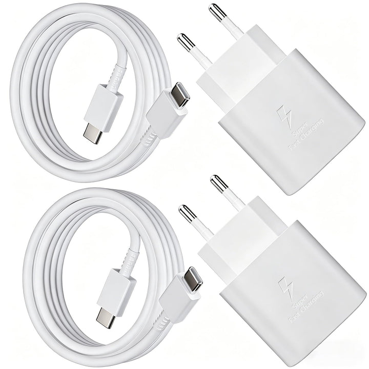 2er-Pack 25 Watt Schnellladegerät Ladekabel für Samsung Galaxy S26 S25 S24 S23 S22 S21 S20 FE Ultra