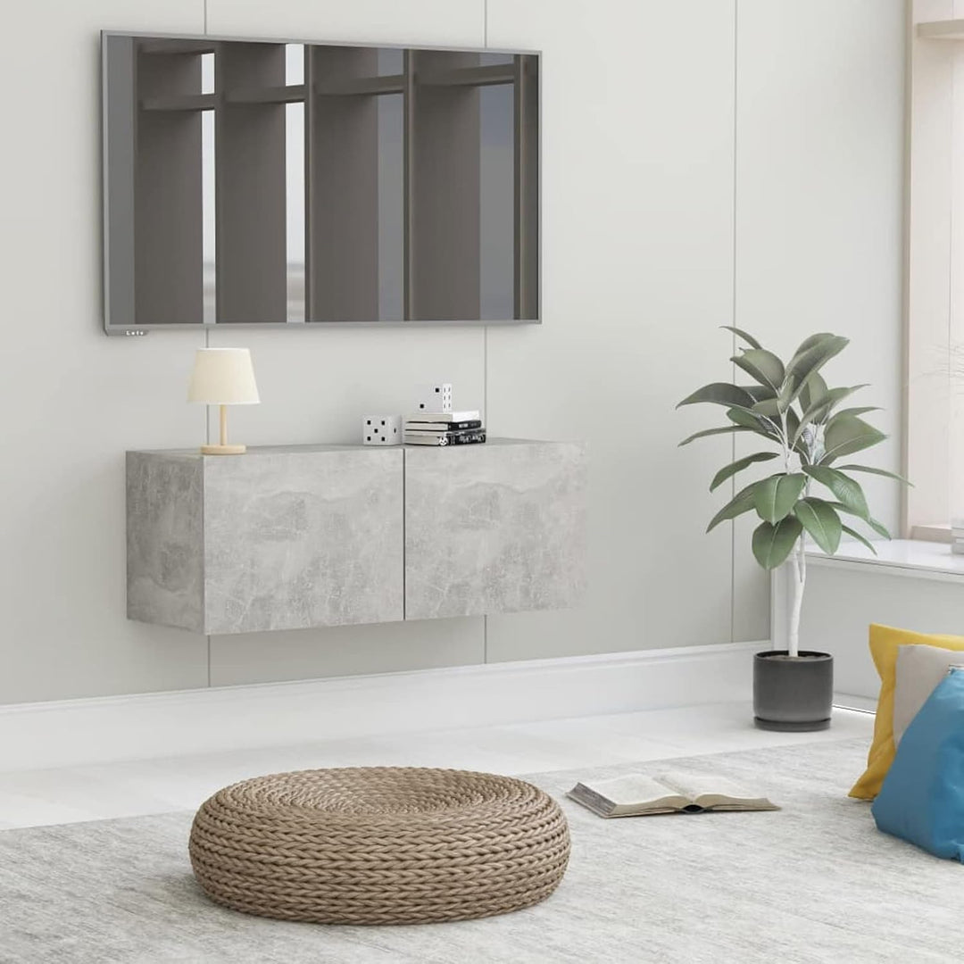 Festnight TV Wandboard Hängend Betongrau TV-Wandschrank Lowboard Hangend Hängeschränke Hänge TV Boar