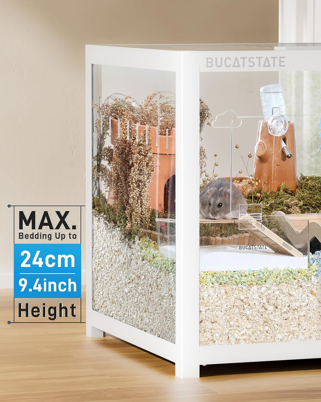 BUCATSTATE Hamsterkäfig 3,0: Metall Rattenkäfig Kleintierkäfig Gross Stapelbar mit Einfacher Montage