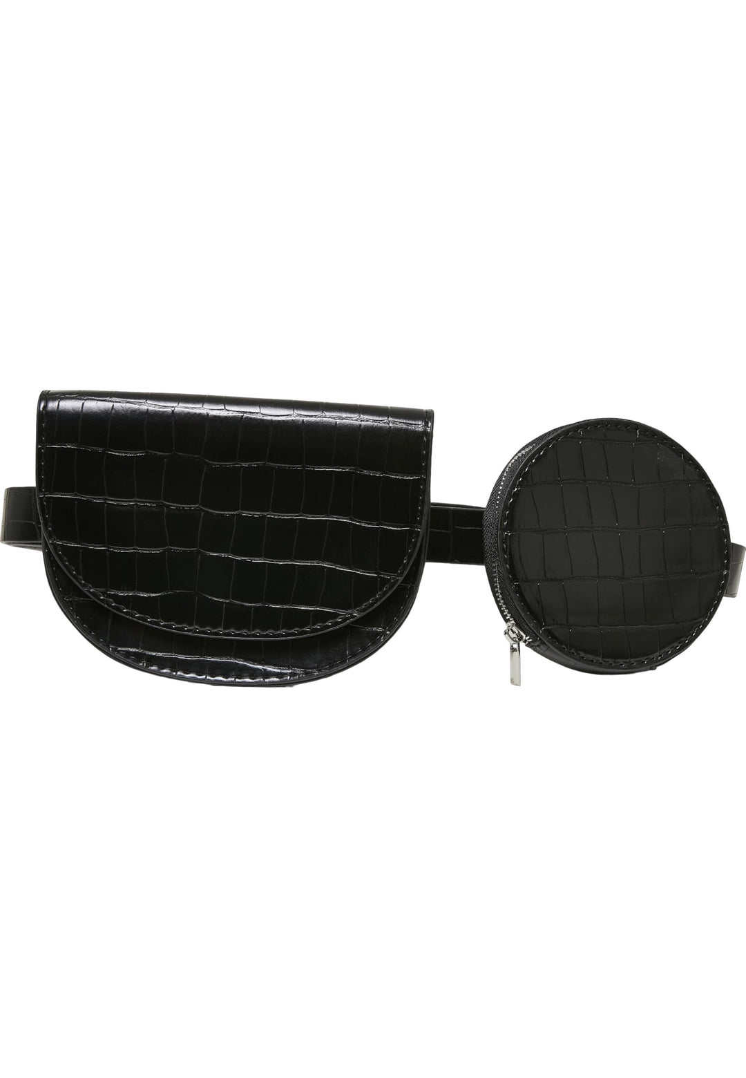 Urban Classics Unisex Croco Synthetic Leather Double Beltbag Schwarz Einheitsgrösse, Schwarz Einheit