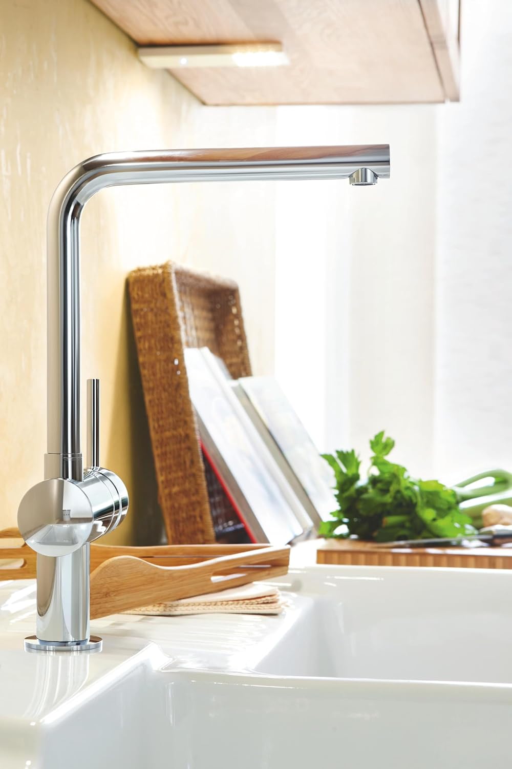 GROHE Minta - Einhand-Spültischarmatur (L-Auslauf, Einlaufmontage, schwenkbarer Rohrauslauf, flexibl