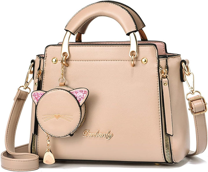 PORRASSO Damen Handtasche Süsse Umhängetasche Henkeltaschen Frauen Wasserdicht PU Leder Schultertasc