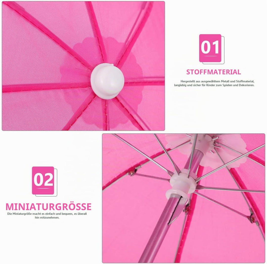 SAFIGLE 5 Mini-Regenschirme Puppenschirme 10.24 Zoll Kleine Sonnenschirme FüR Puppenhaus Dekoration