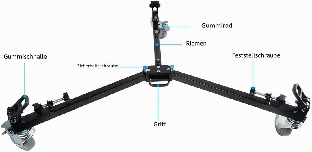 SIRUI DT-06 Professional Heavy Duty Video Tripod Dolly - Leichtgängige und schnelle Bewegungen, perf