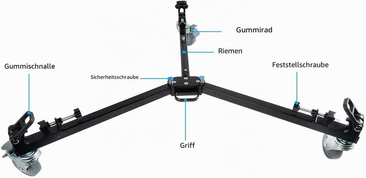 SIRUI DT-06 Professional Heavy Duty Video Tripod Dolly - Leichtgängige und schnelle Bewegungen, perf
