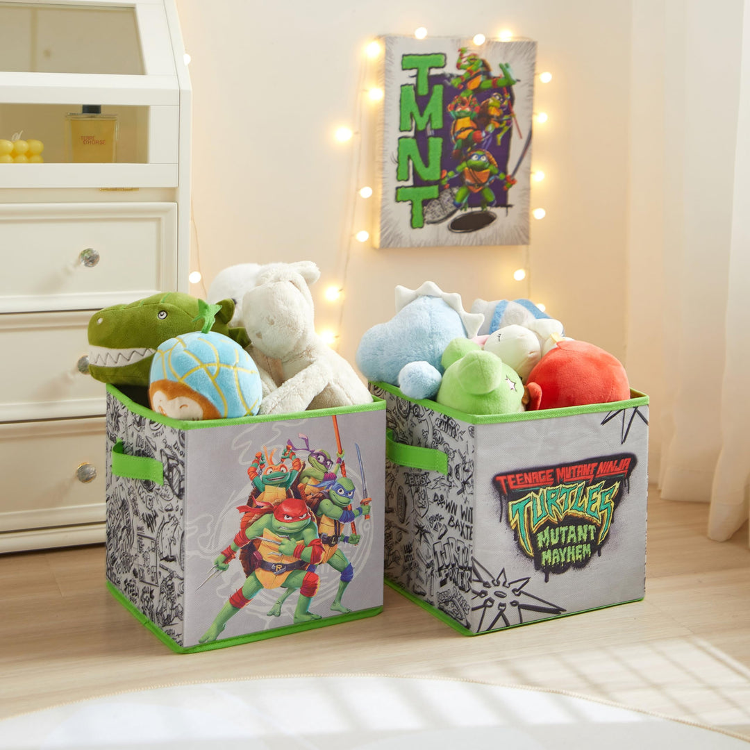 Idea Nuova Teenage Mutant Ninja Turtles: Mutant Mayhem Aufbewahrungswürfel, 25,4 x 25,4 cm, 2 Stück,