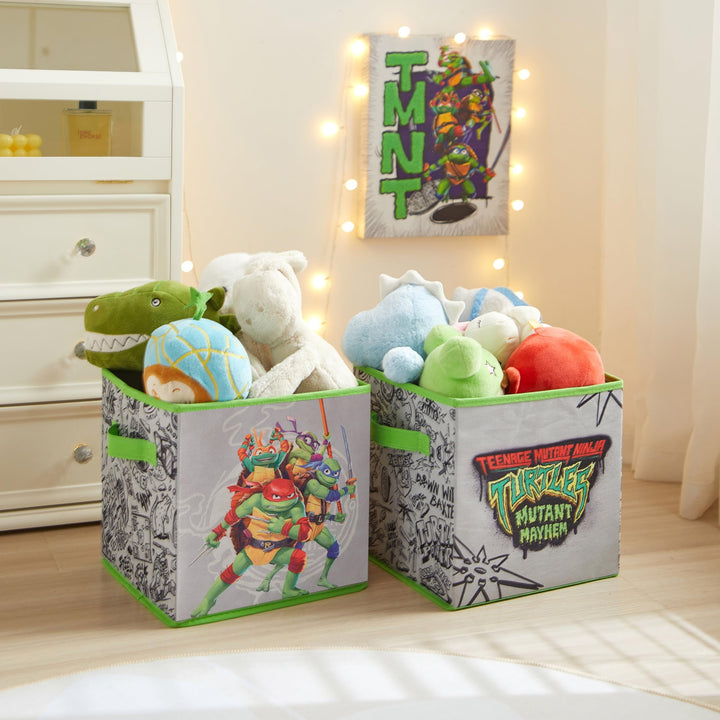 Idea Nuova Teenage Mutant Ninja Turtles: Mutant Mayhem Aufbewahrungswürfel, 25,4 x 25,4 cm, 2 Stück,
