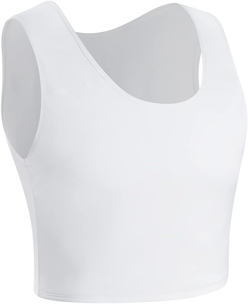 XUJI Transgender FTM Trans Atmungsaktive Halb Brust binder S Weiss, S Weiss