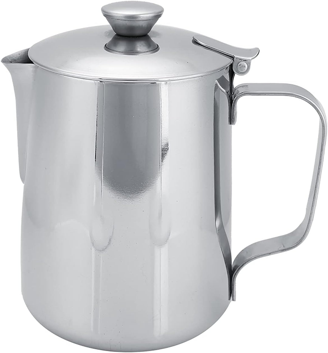 Creamer Dispenser, Edelstahl-Kaffeetasse, Milchaufschäumkrug, mit Deckel für Latte Art, 2000 Ml, Kun